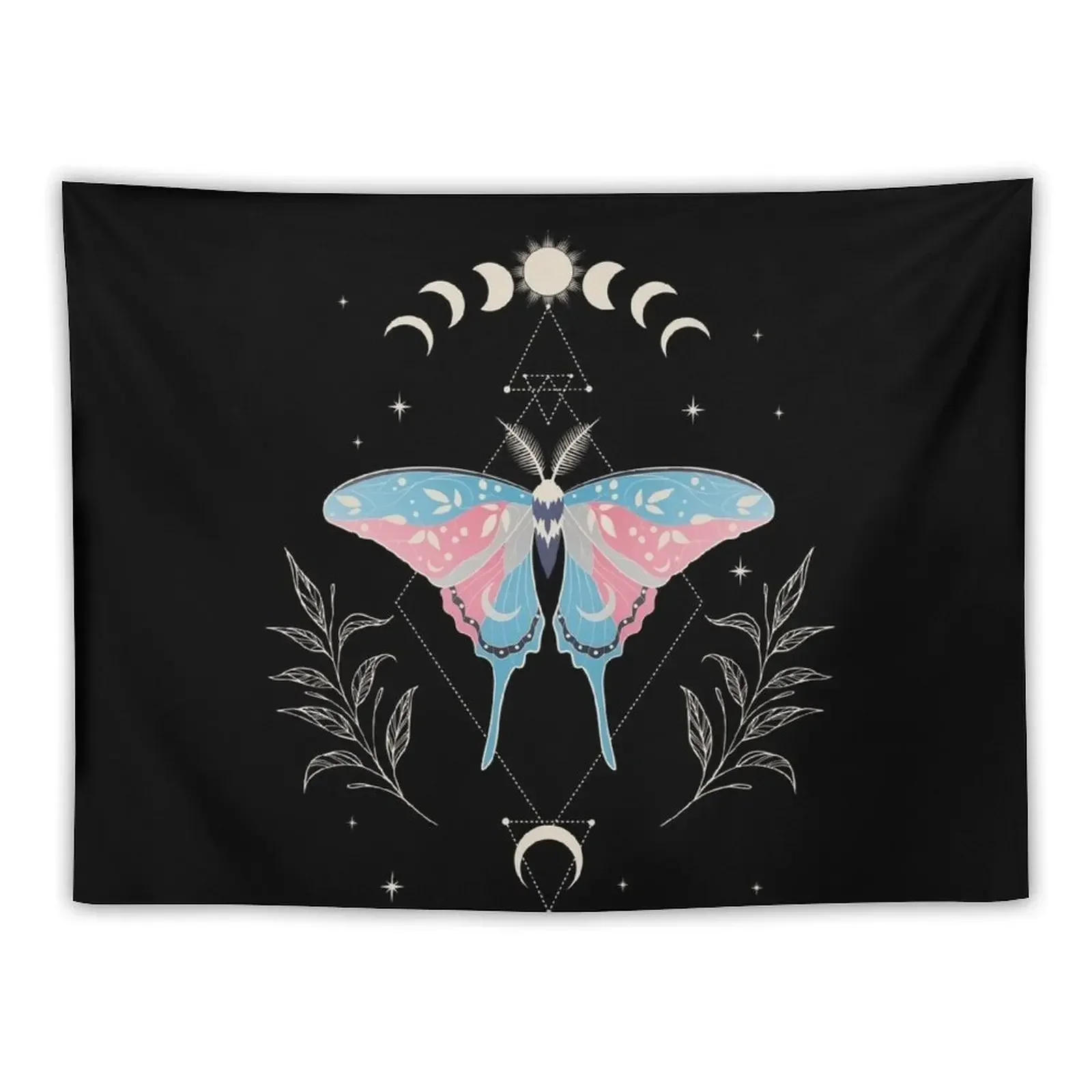 

Transgender Luna Moth Celestial Cottagecore LGBT Pride Flag Tapestry Room Decore Aesthetic Bed Room Decoration Tapestry