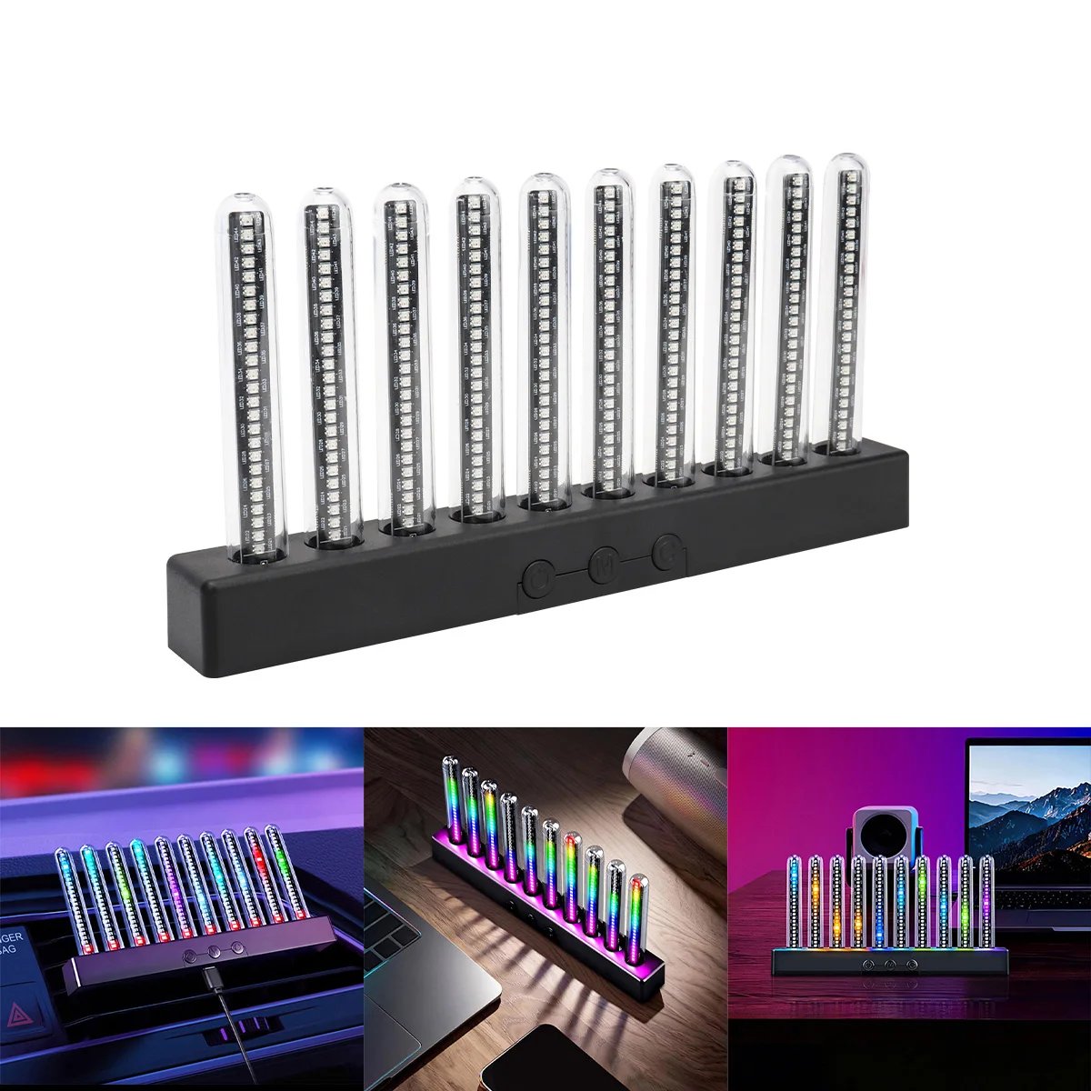 Sound Control Pickup Light Dynamic Gradient RGB Ambient Light Universal Car Air Vent Dashboard Ornament LED Interior Decor Light