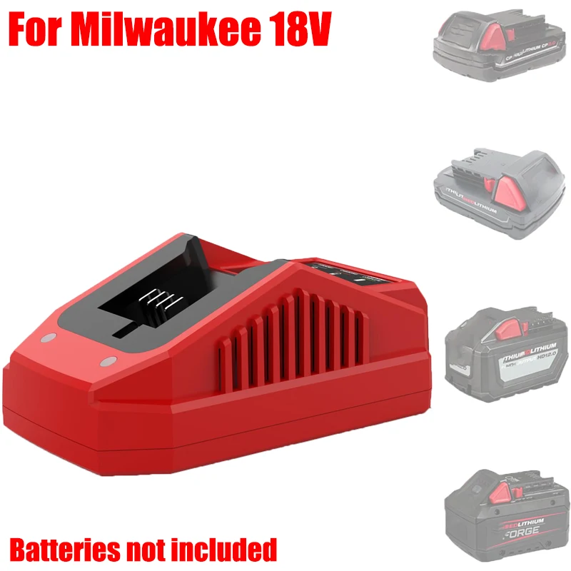Lithium Battery Charger Portable Rapid Charging Station Replacement Charger Compatible with For Milwaukee 18V Lithium Batteries
