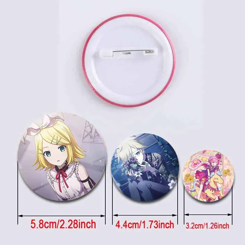 Project SEKAI Anime Otori Emu Rin Badge Cartoon Idol Wonderlands×Showtime Soft Button Pins Handmade Round Brooch Jewelry Gifts