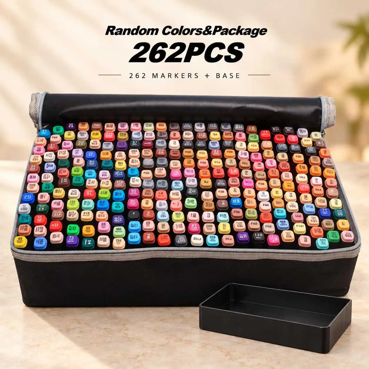 262pcs Dual Tip Alcohol Art Markers with Base for Sketching and Illustration