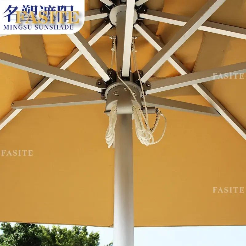 For Central Column Umbrella Aluminum Alloy Hand Pulled Rope Replacement Outdoor Cafe Courtyard Parasol Sunshade Durable Long