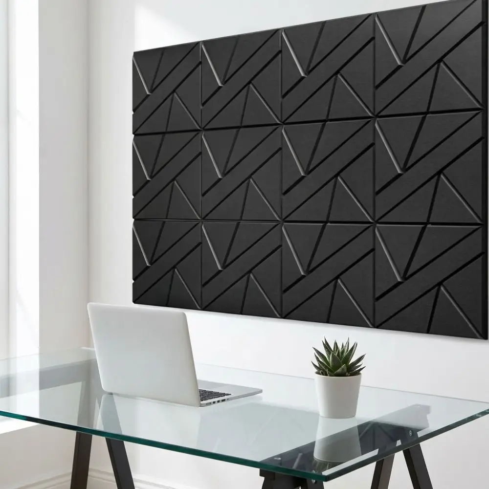 Self-Adhesive Acoustic Panels High Density Polyester Fiber Soundproof Panels Square Shape Noise Reduction Wall Boards