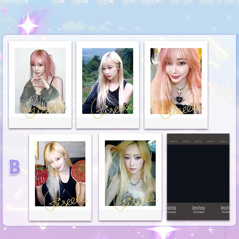 5Pcs/set KPOP GISELLE KARINA Selfie-Card Double-sided WINTER NINGNING Photocard Fans Signature Photo Cards Fans Support Gifts