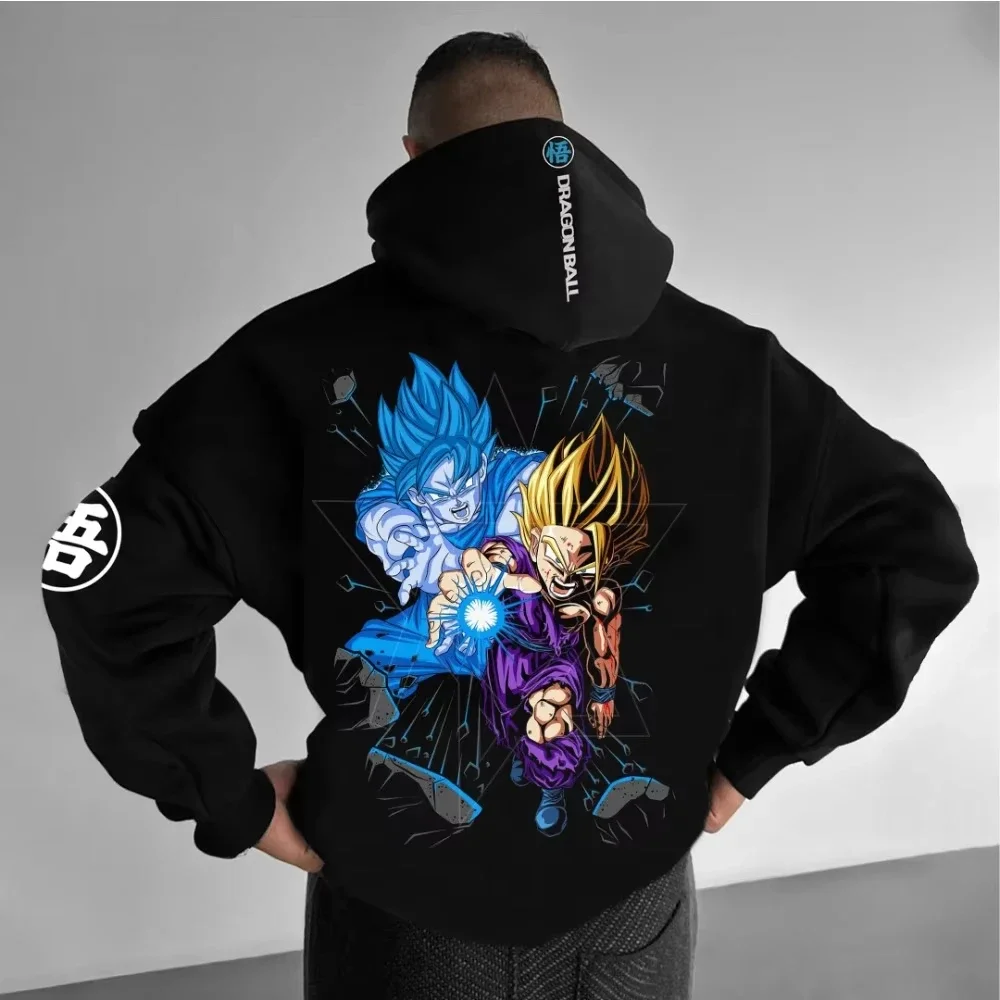 

Dragon Ball New Summer/autumn Hoodie Men's American Street Trend Animation Printing Loose Fit Casual Children's Parent-child Top