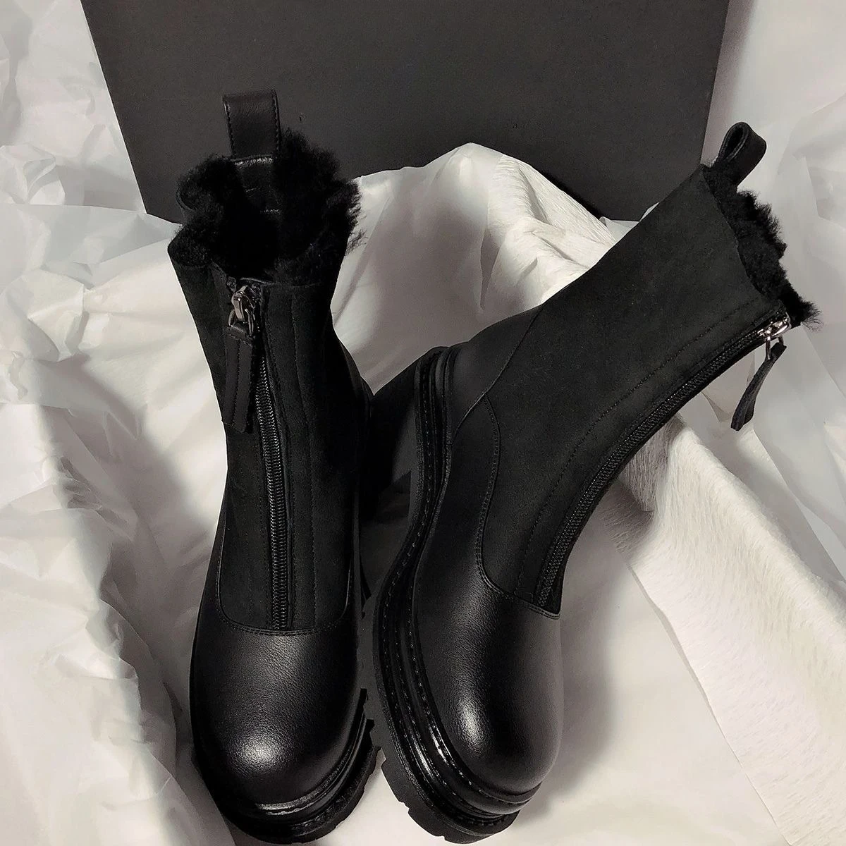 

Soft Combat Splicing Woman Shoes Zip Plus Big Size Boot Fashion 2025 Sale Chic and Elegant Work on Offer Snow Boots for Women