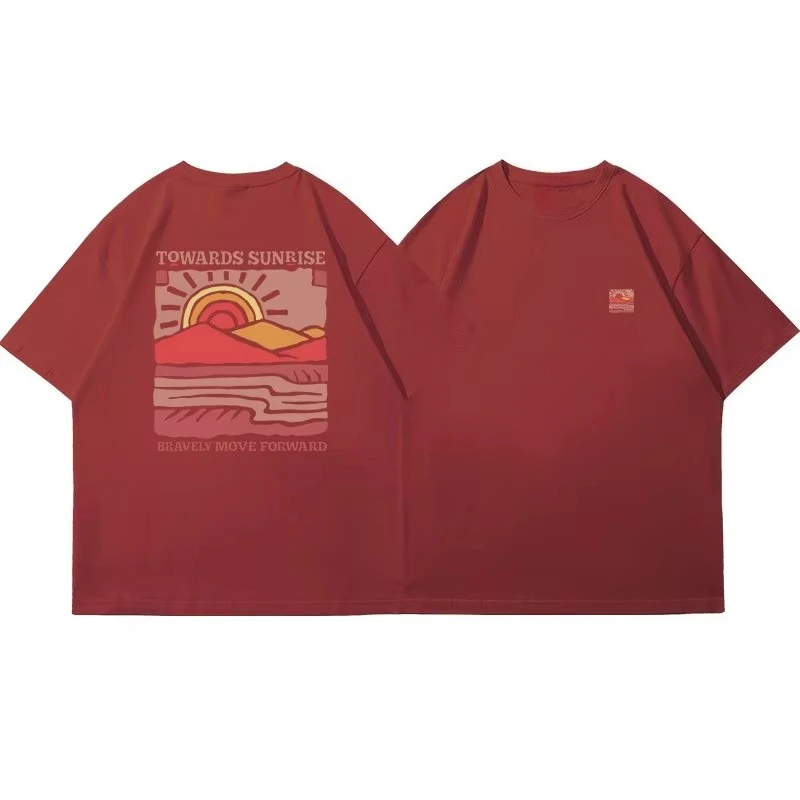 เสื้อยืดคอกลมแขนสั้นลายพิมพ์สไตล์เรโทรอเมริกันใหม่ปี 2026 ผ้าฝ้าย ยูนิเซ็กส์ ทรงหลวม สไตล์ลำลอง แฟชั่นสตรีทแวร์