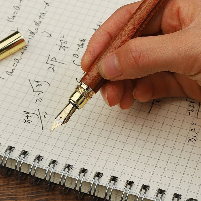 Retro 0.5Mm Eenvoudige Sandelhout Houten Vulpennen Kantoor Handtekening Pennen Studenten Schrijven Schilderen School Briefpapier Benodigdheden