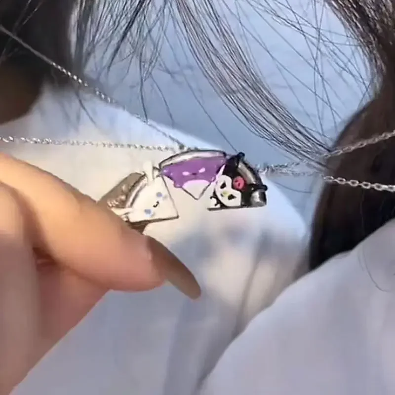 สร้อยคอเฮลโลคิตตี้ ซีรีส์ซานริโอ สร้อยคอแม่เหล็ก ลายการ์ตูน คุโรมิ ซินนามอนโรล บาคุ จี้สำหรับเป็นของขวัญให้แฟนสาว