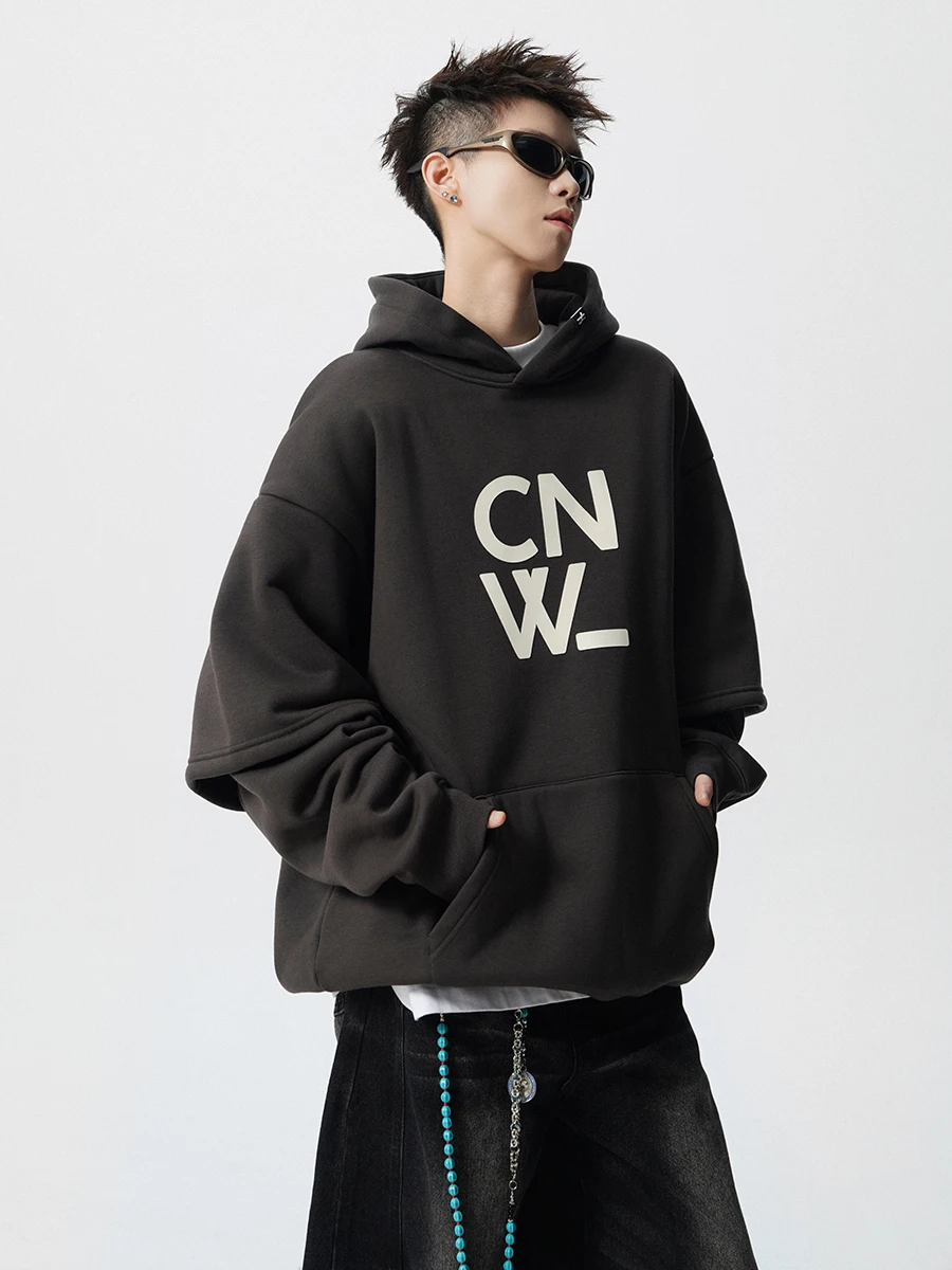 

Men's Hoodie Sweatirt Loose Fit Casual Sle Full Zipper Heavyweight Autumn Winter Faion Trendy American Brand Garment