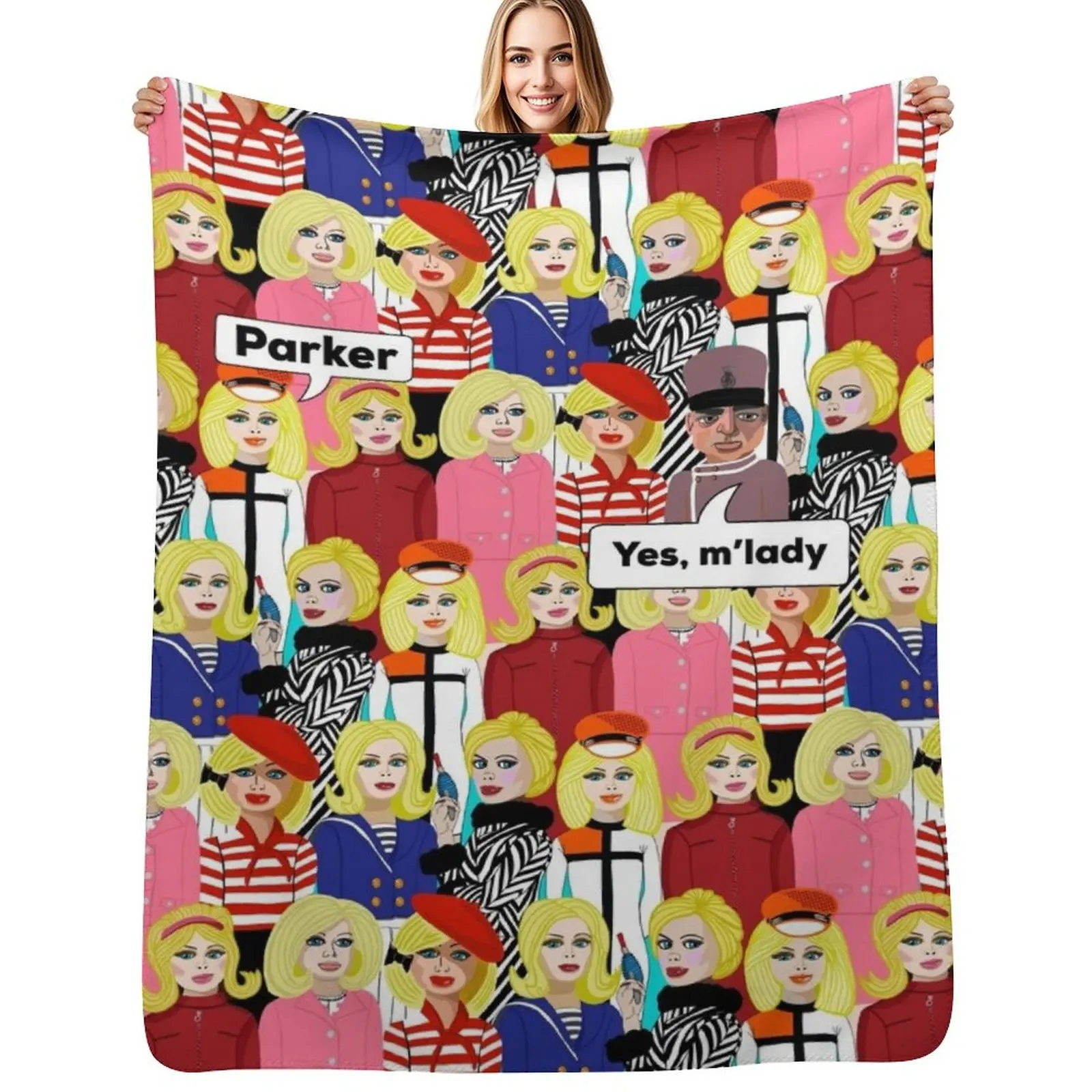 

Thunderbirds Lady Penelope Style and Parker Throw Blanket Luxury Throw Weighted Bed covers Bed Blankets