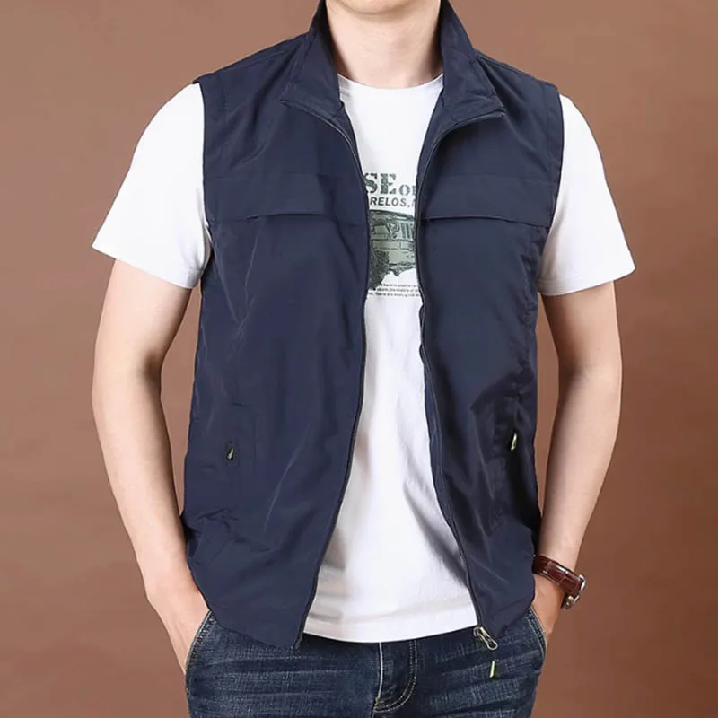 Fashion vintage all-in-one plus-size solid color vest fashion sleeveless coat men's new autumn and winter casual vest