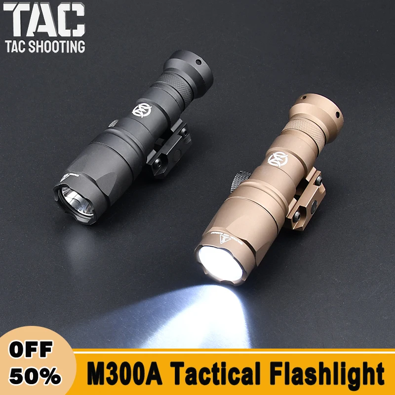 WADSN M300 M300A Tactical Mini Flashlight Hunting White LED Lighting 510 Lumen Airsoft Weapon Accessorie Fit 20MM Picatinny Rail