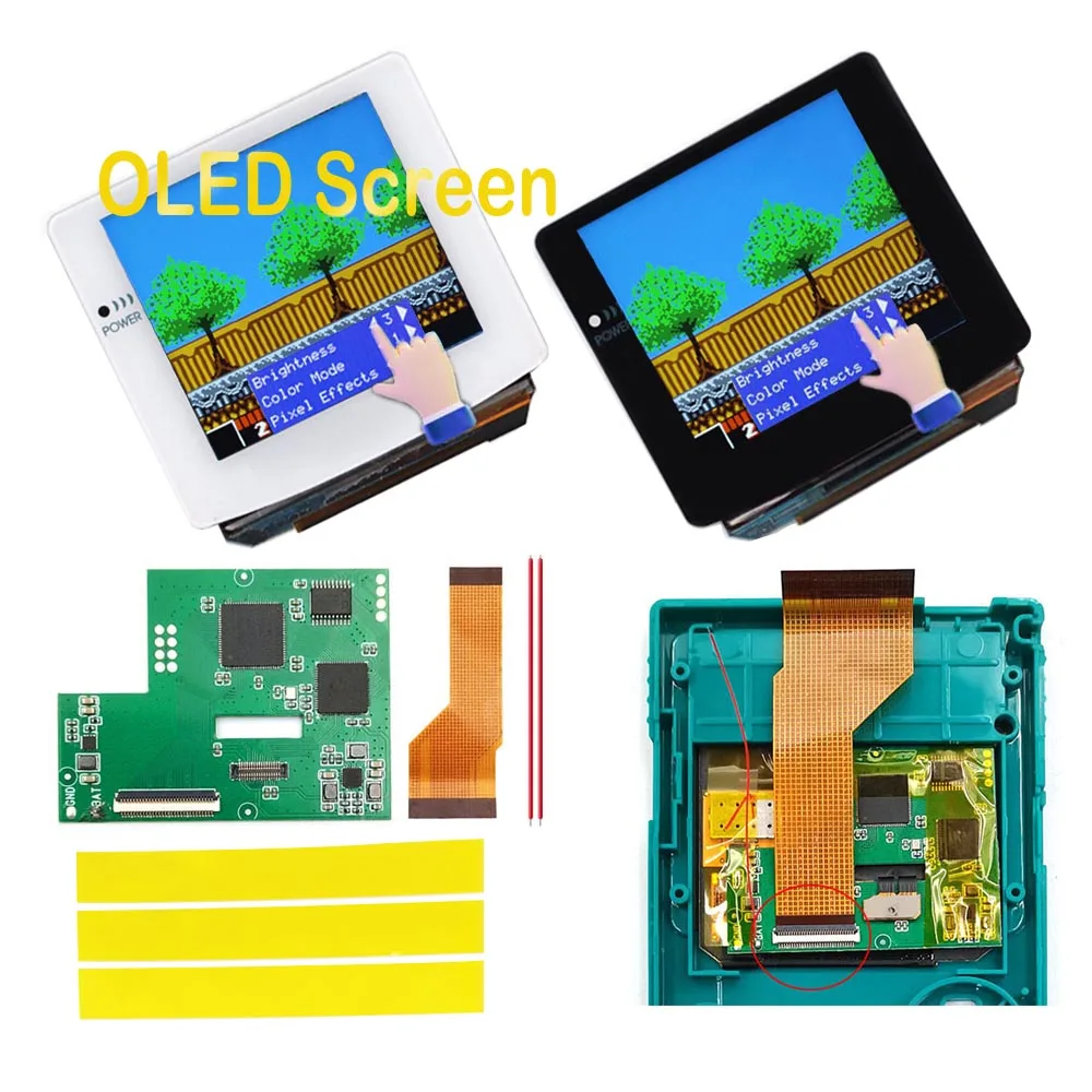 

Набор Hispeedido для GBC OLED AMOLED с ламинированным сенсорным экраном OSD RETRO PIXEL для GameBoy Color