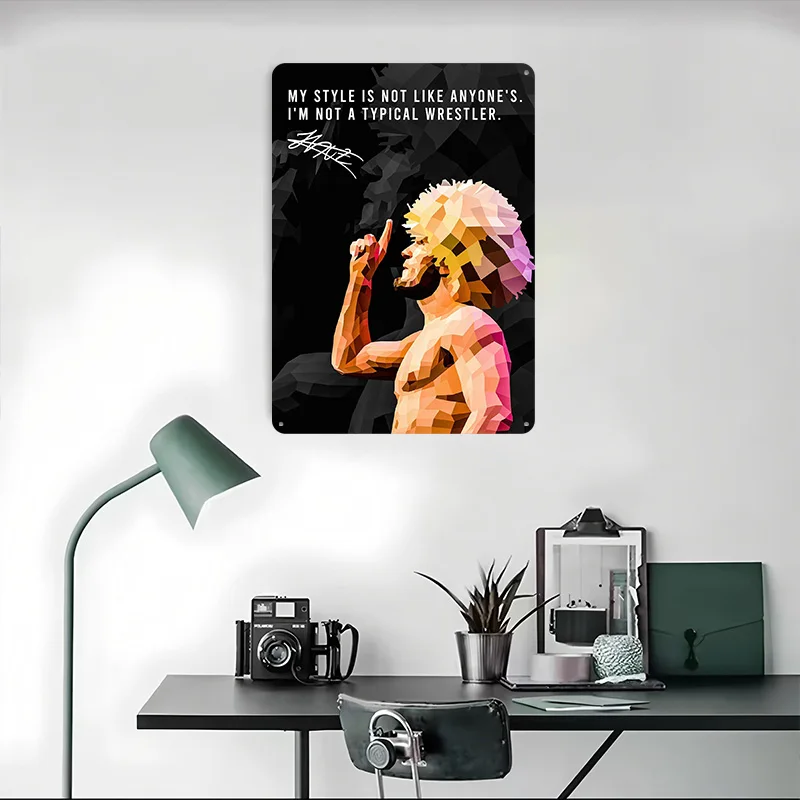 خبيب نورماغوميدوف يقتبس علامة معدنية الملاكمة جدار الفن زينة خمر للمنزل خمر ريترو تين علامات للديكور المنزل