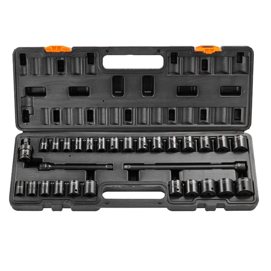 

Impact Sockets Set 29pcs 6Point 3 8in Drive Bit Ratchet Tool Kit Case