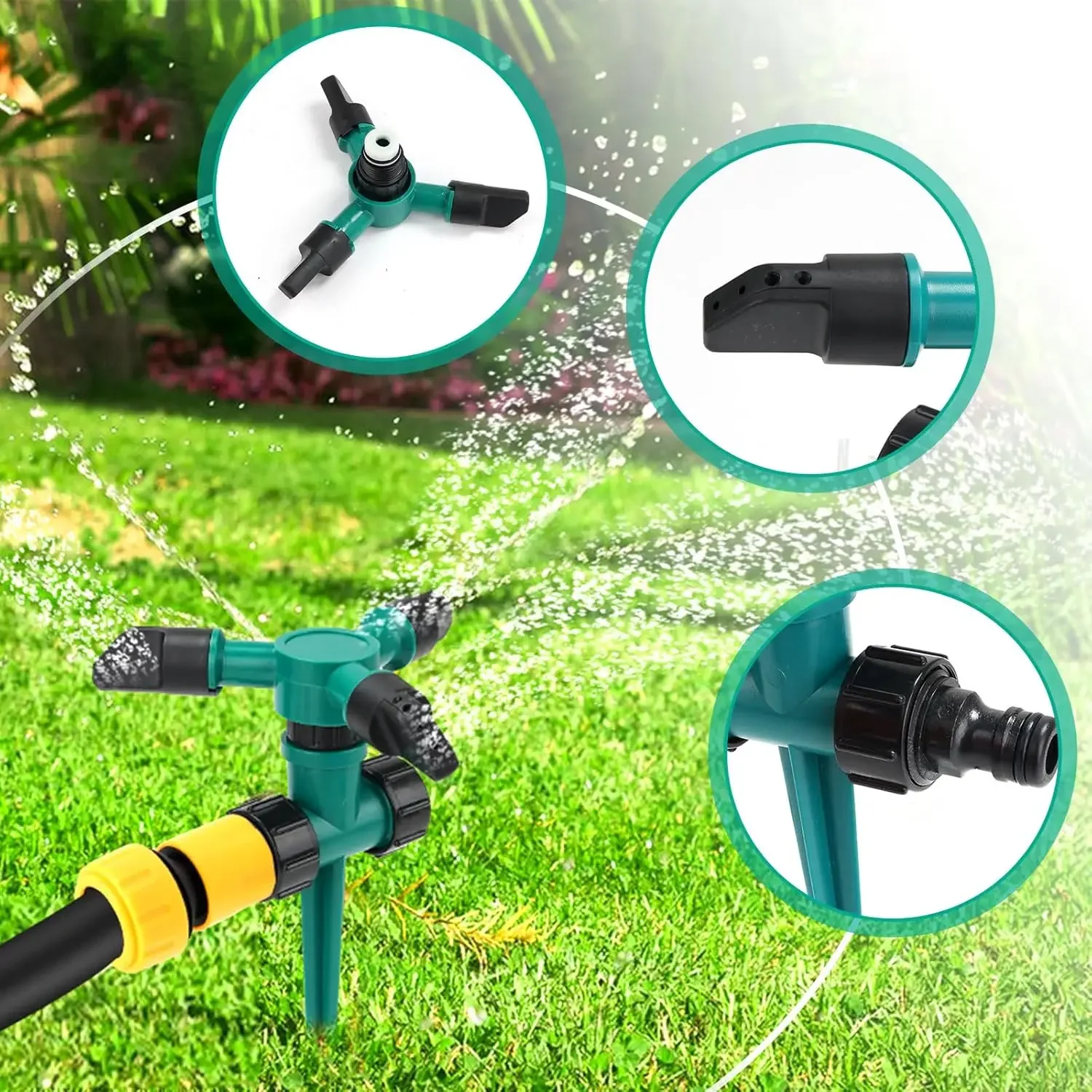 

360 Rotating Garden Lawn Sprinkler Sprinklers for Yard Large Area Lawn Sprinklers Powerful and Even Watering