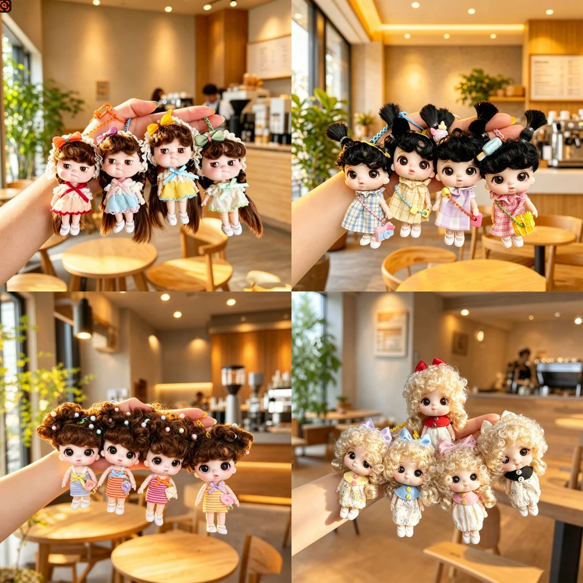 1/12 Cute Face OB11 Doll Keychain Joints Movable 10cm Fashion BJD Doll For Car/Bag Keychain Exquisite Doll Charm Cute Gift