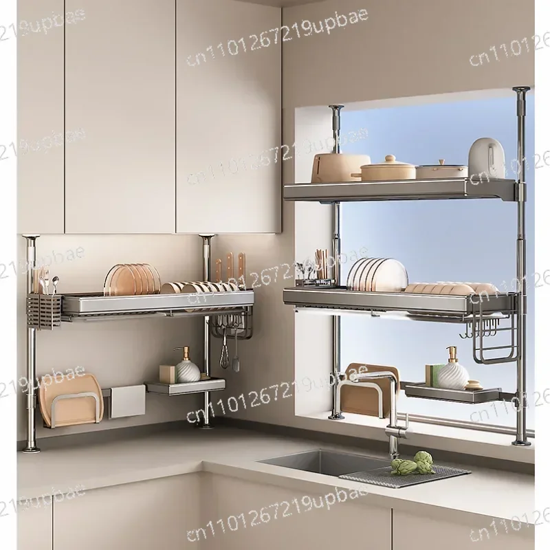 Fill Up Kitchen Storage Rack, Dishwashing Drainage Rack, Vegetable Basin Storage Platform, Dish Rack