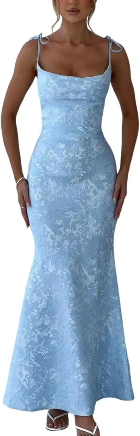 

Жаккардовые атласные платья русалки с цветочным принтом для женщин, платье макси на бретельках, длинное вечернее платье, роскошное платье