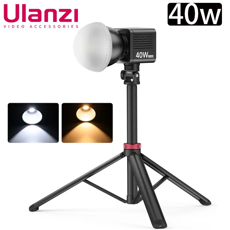 

Ulanzi LT028 Professional LED Photography Video Lamp 40W Power Build in Battery 2500-6500k Dual Color Temperature COB Light Kit