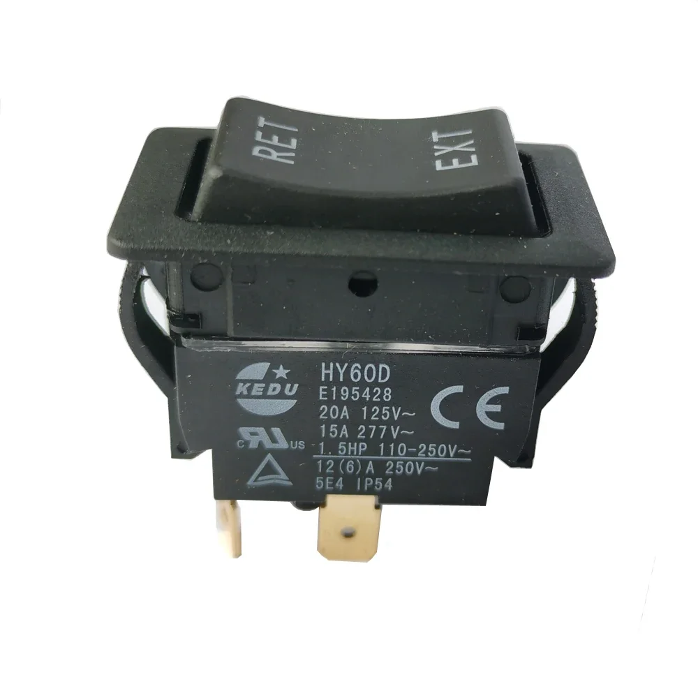 KEDU HY60D 4Pin RET-EXT 1.5HP 125V 20A Double-Pole Double-Throw Momentary Pushbutton Switches Push Button Switch