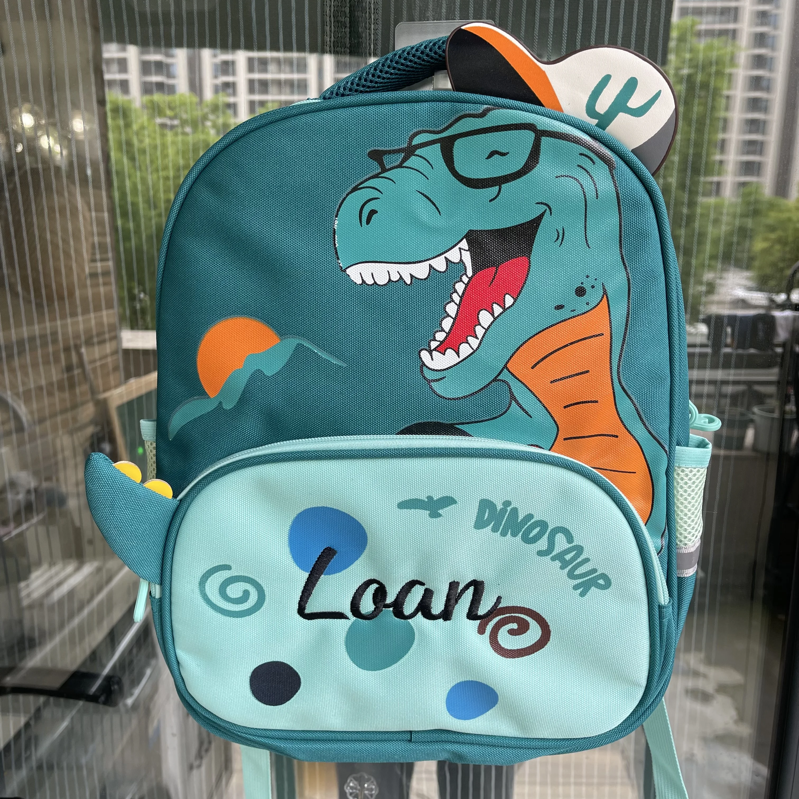 Mochila de dinossauro personalizado dos desenhos animados personalizados, grande capacidade, crianças fofas mochila, lanche ao ar livre Gift Bag,