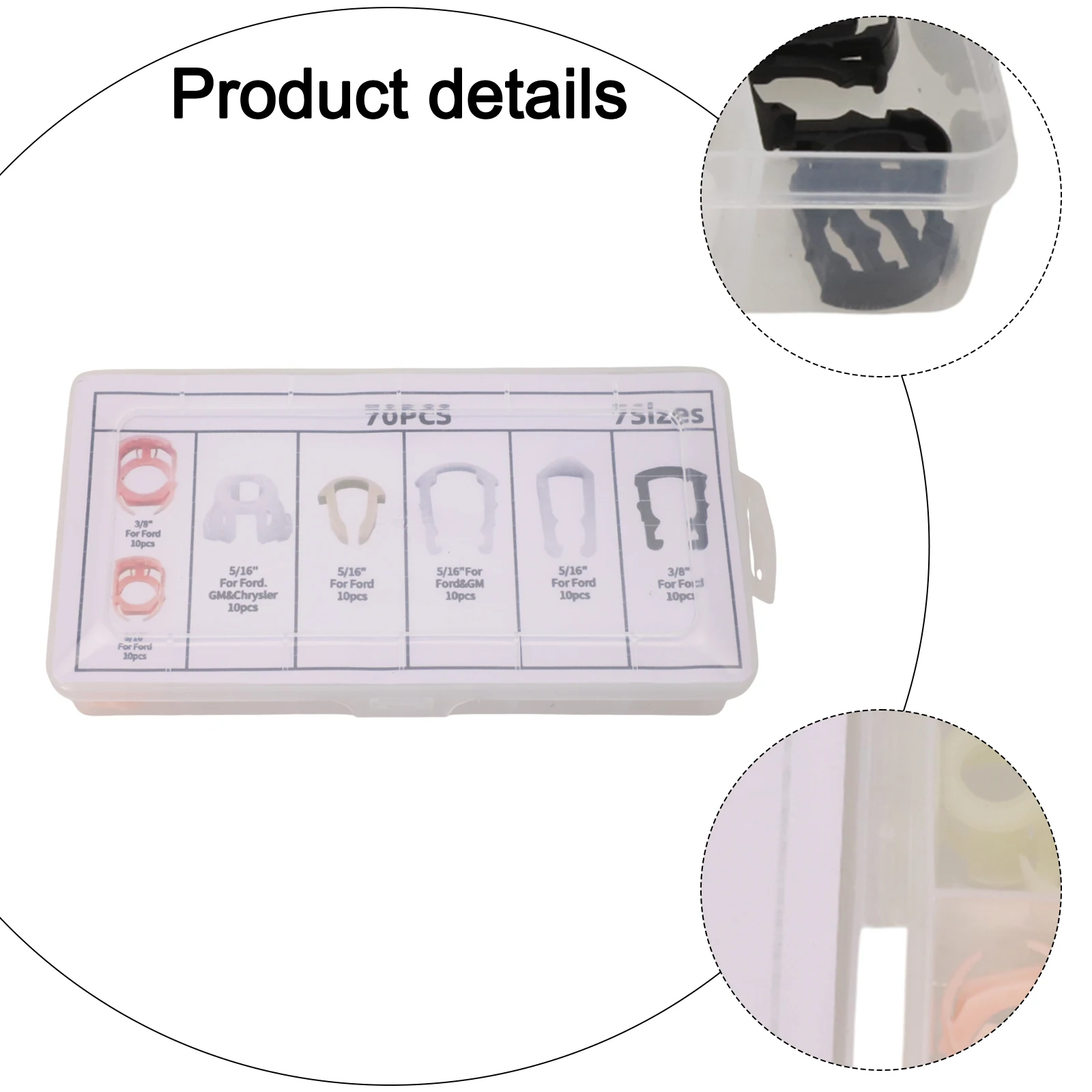 포드 재사용 가능한 플라스틱 나일론 클립에 대한 70 조각 연료 라인 고정 클립 효율적인 자동차 수리를위한 설정