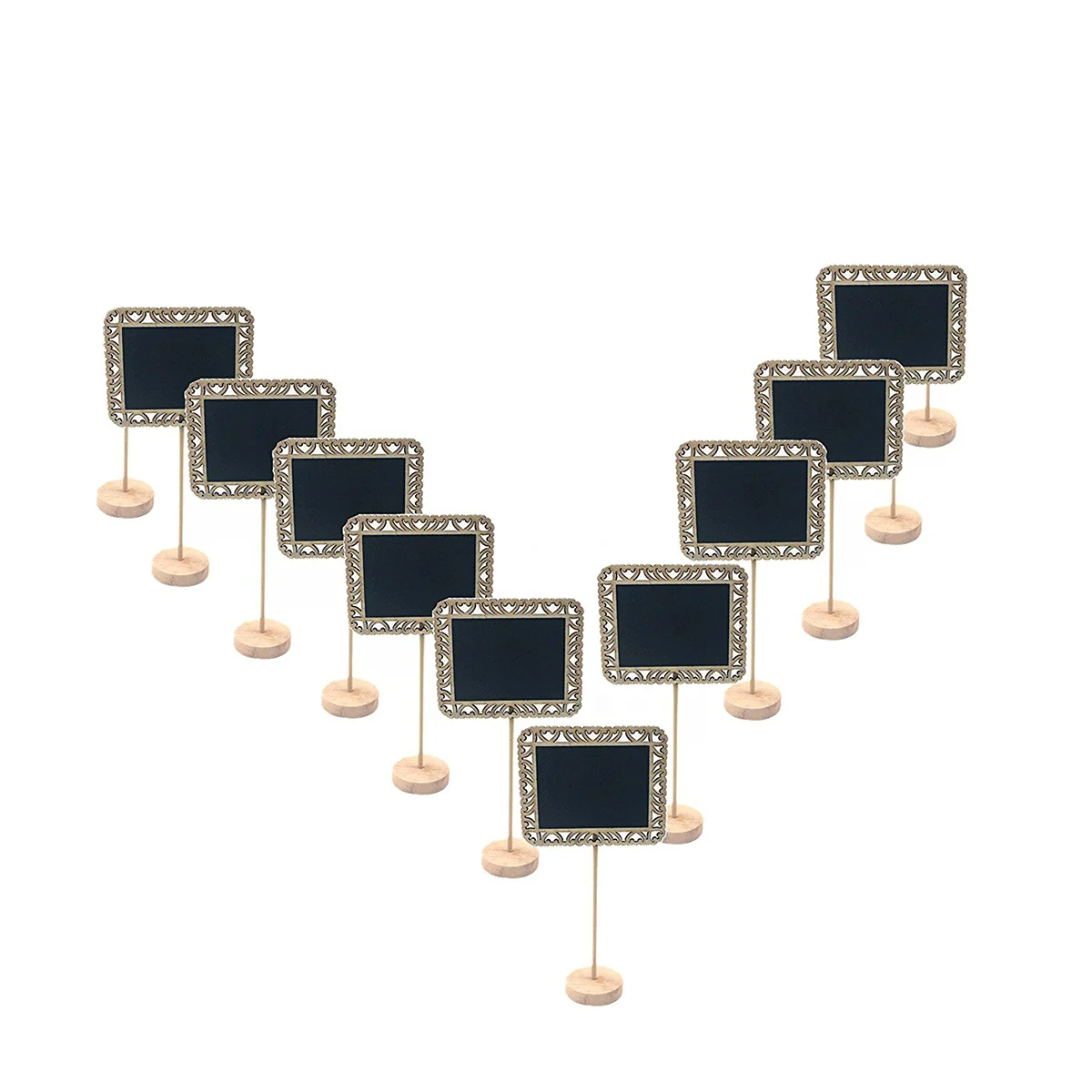 10pcs Mini Chalkboards Blackboard with Stand for Message Board Signs (Floral Border) mini blackboard mini blackboard signs