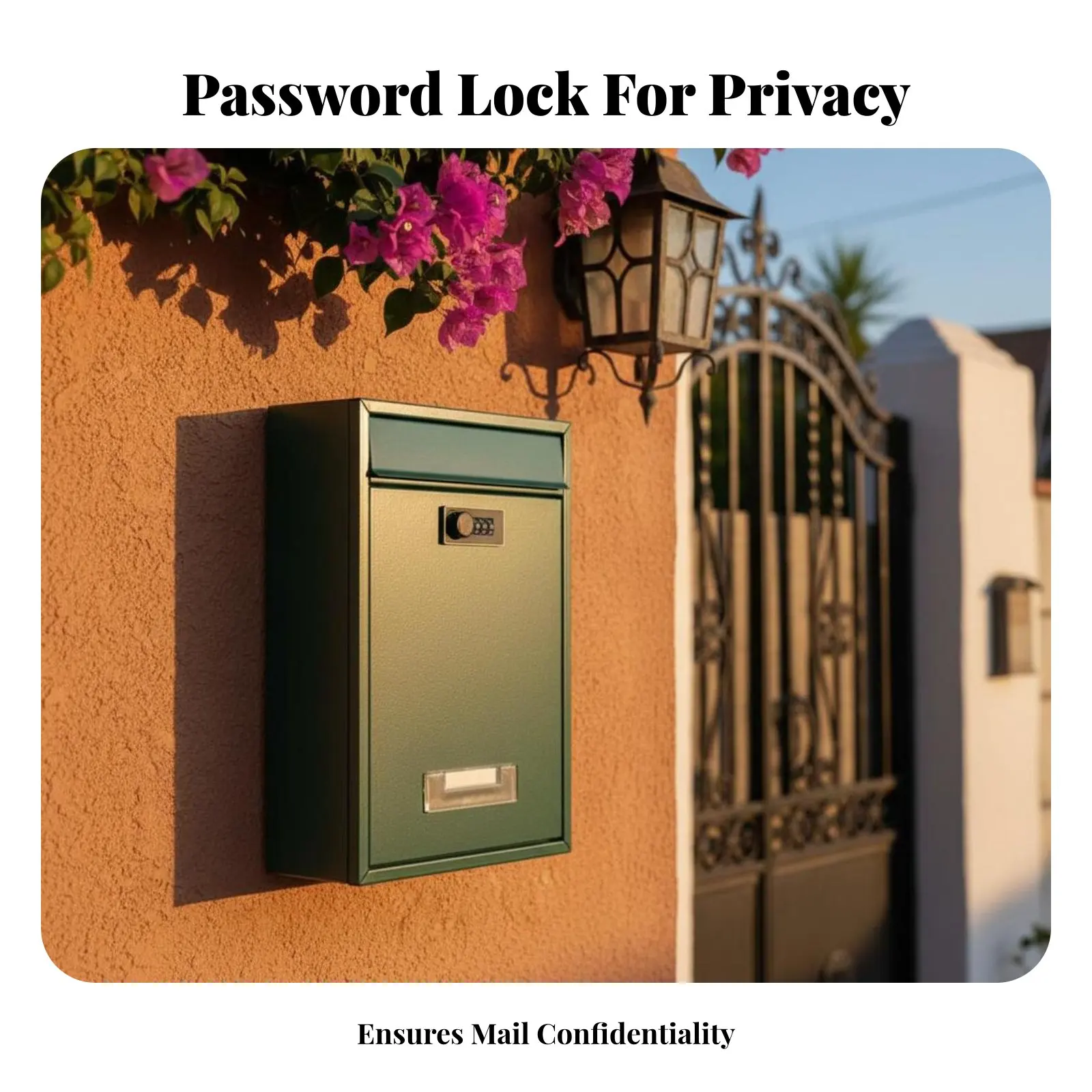 Buzón de Pared con 2 Abrepuertas, Buzón de Seguridad con Cerradura, Buzón de Seguridad con Ventana de Visualización, Buzón de Acero