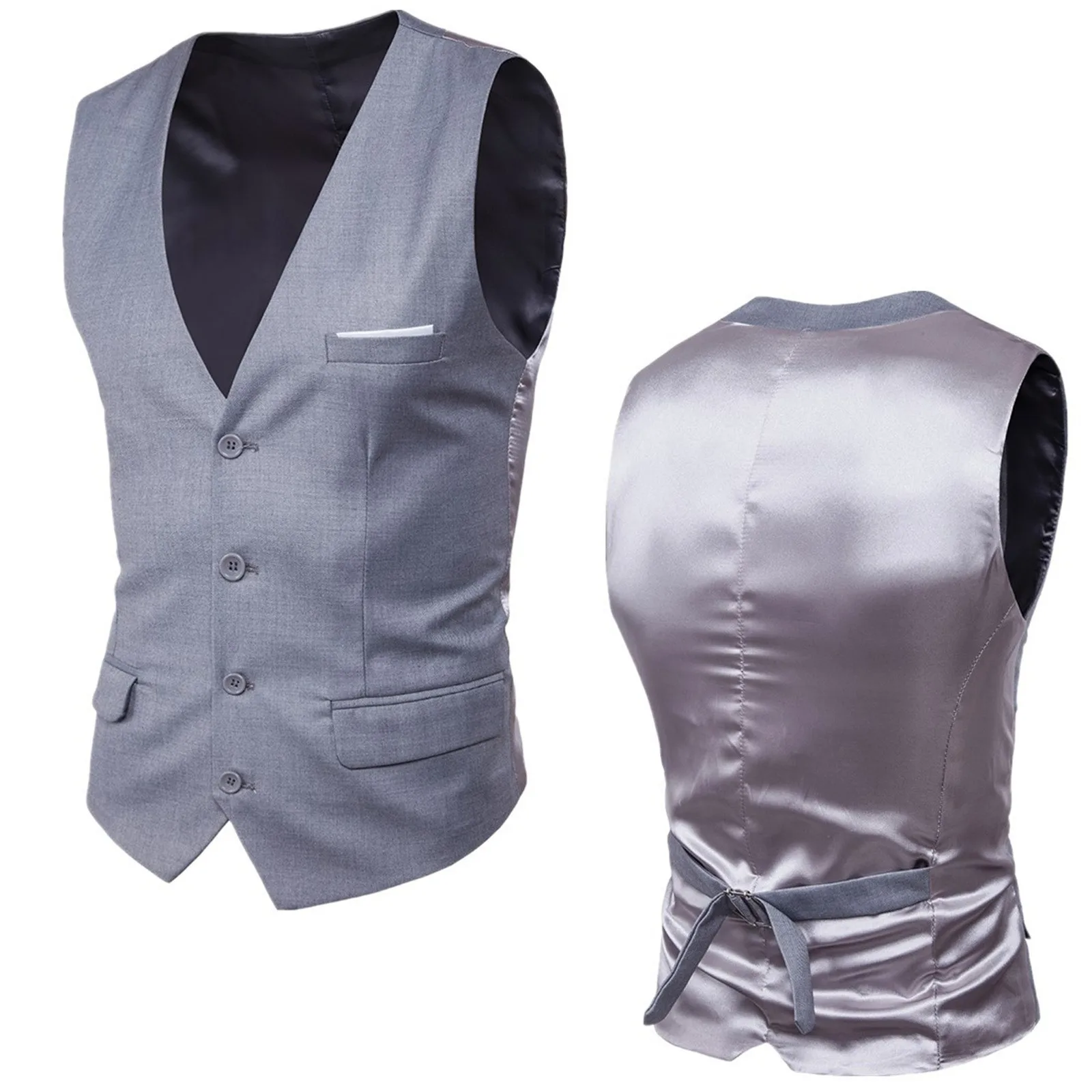 Heren Rode Trouwpak Vest Ashion Classic V-Hals Silm Fit Effen Formele Pak Taille Jas Lichtgewicht Voor Bruiloft Prom Vest