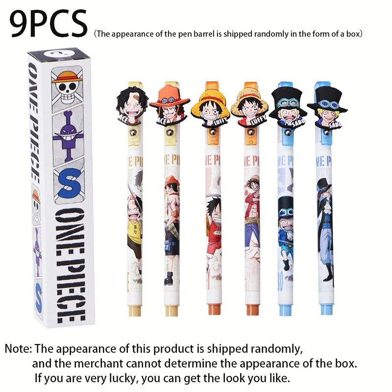 M&G 6/9PCS One Piece Gel Pen 0.5mm Black InkSchool Students Learning Stationery Office Stationery Signing Pen Appearance Random