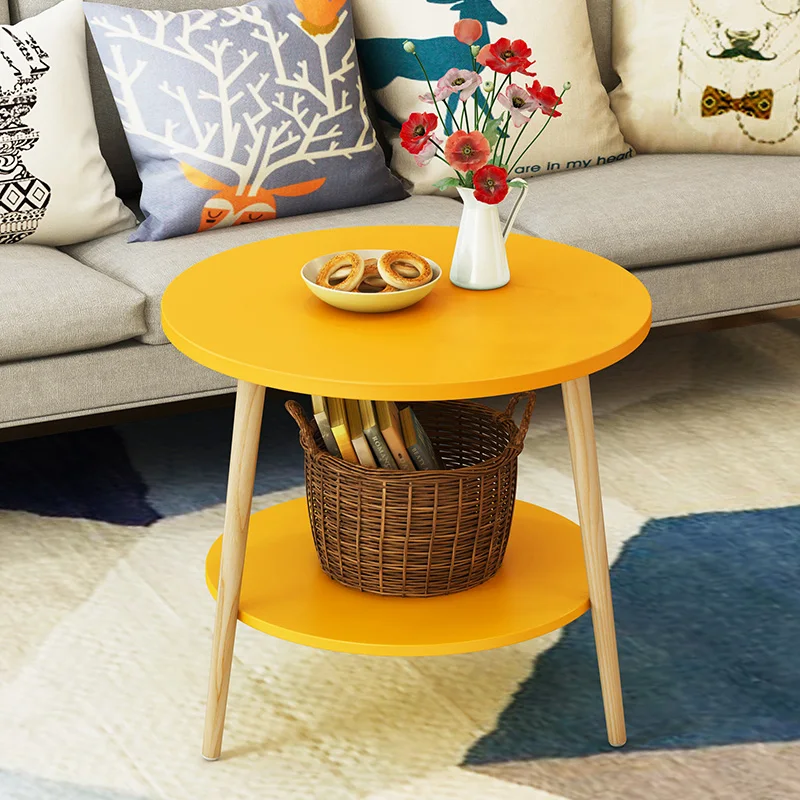 U-BEST Nordic Office Coffee End Table Bedroom Living Room Furniture Wooden Round Magazine Shelf Small Tea Table Console Table