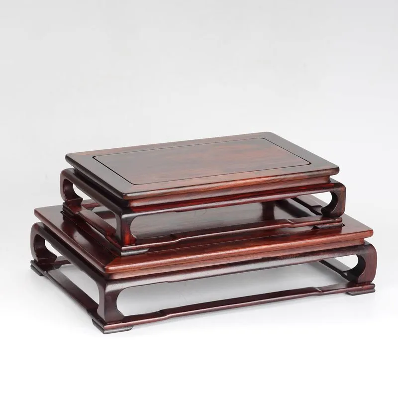 Ming style bent foot set with two rectangular bases, handicrafts, rare stones, jade, bonsai ornaments, base