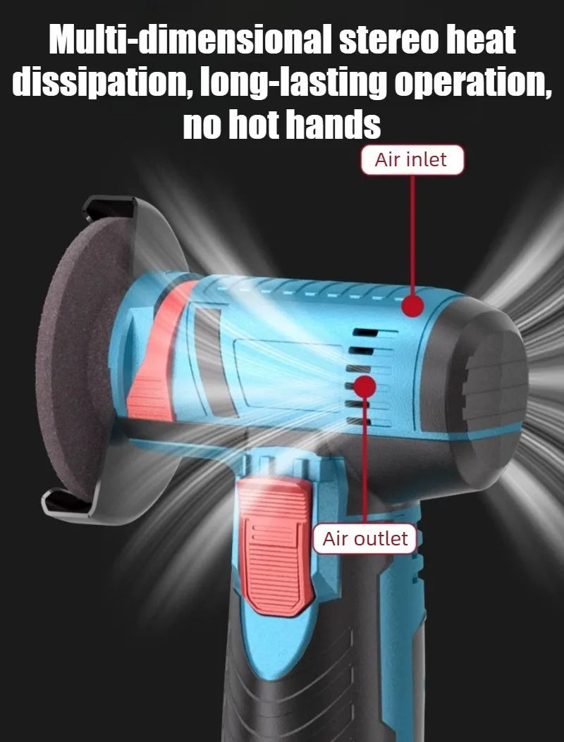 Portable Wireless Mini Cordless Angle Grinder Lithium Powered Grinding Cutter Multi for Metal Polishing Wood Tile Plastic Cuttin