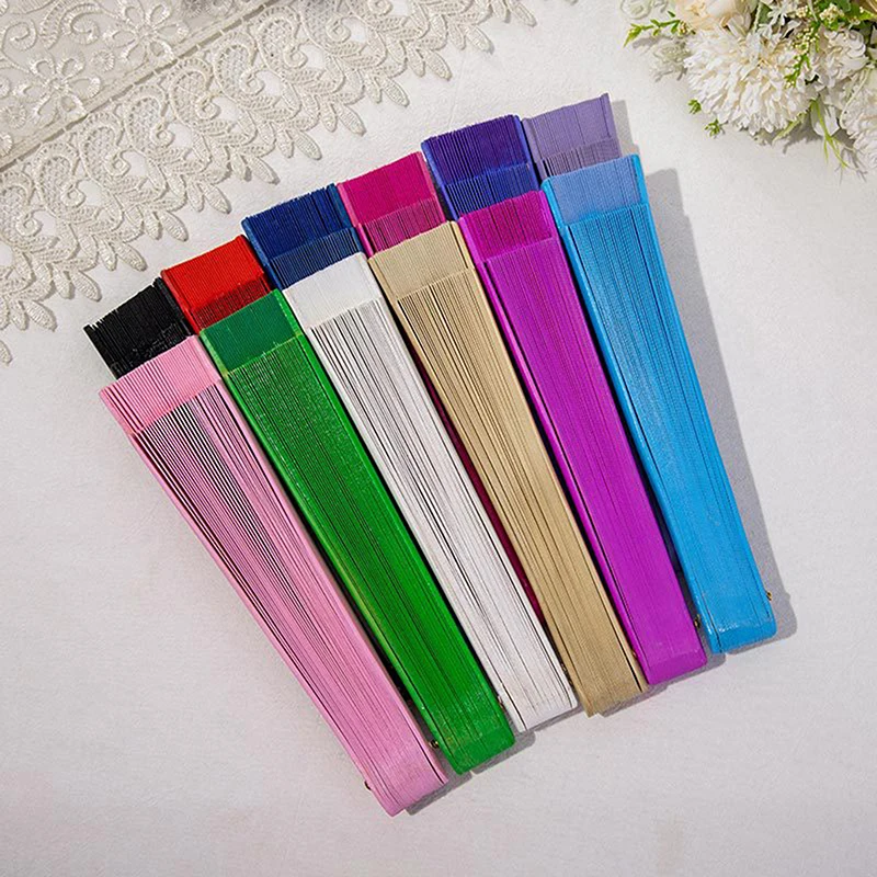 1 قطعة النمط الصيني خمر باليد مروحة قابلة للطي لون نقي الخشب مروحة أداء الرقص مخصص الدعائم حفل زفاف ديكور الحرف