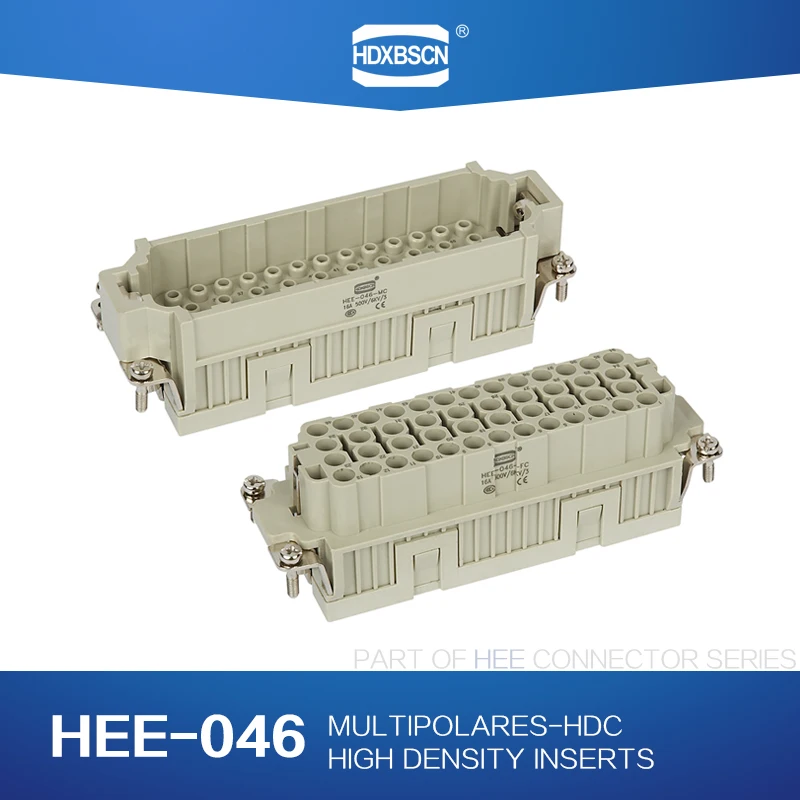 HDXBSCN Heavy Duty Connectors HDC-HEE-046-FC  Female Insert 46pin 16A 500V Industrial rectangular Aviation connector Socket