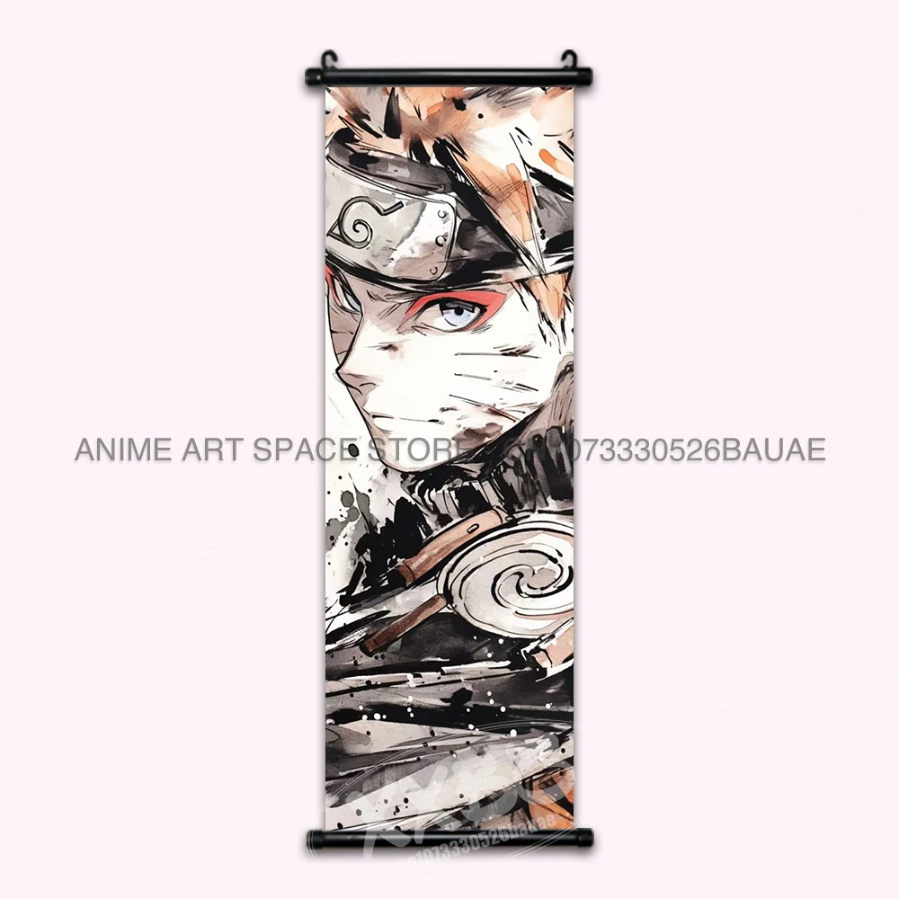 Bandai Anime Naruto Hängende Malerei Hatake Kakashi Wandkunst Schriftrollen Bild Uchiha Sasuke Home Decor Leinwand Poster Haruno Sakura Wandbild 7