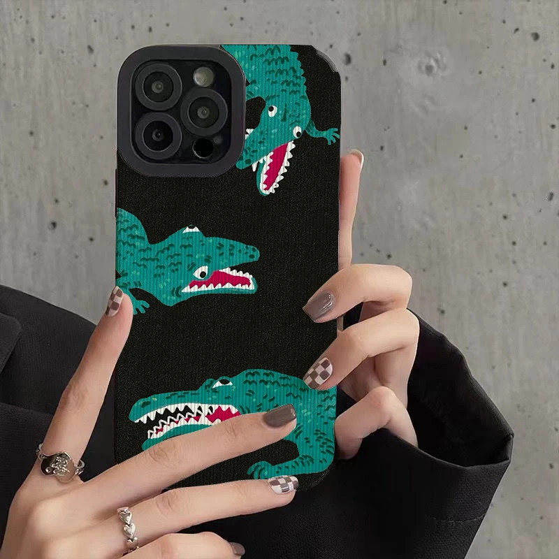 Cute Cartoon Crocodile Phone Case for Iphone 11 Pro Max 12 13 Iphone 14 Pro Max Iphone 15 Pro Max Case