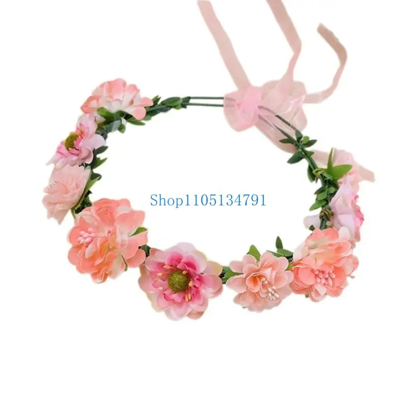 

98 км невеста Цветочная Корона для свадебных цветочных повязок на голову Женская цветочная гирлянда Корона