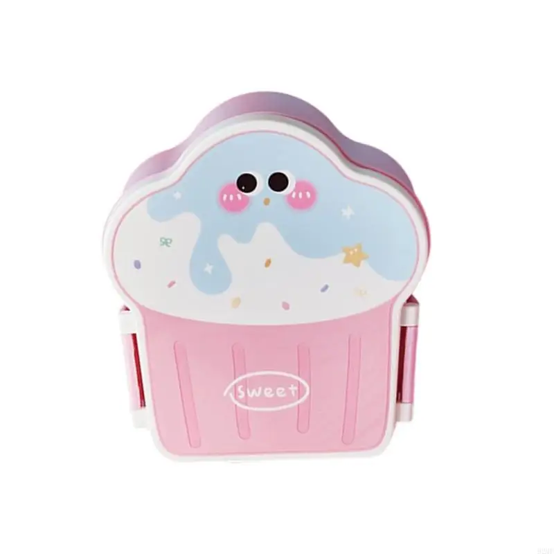 92MF Ice Cream Shape Food Storage Box Unique Ice Cream Pattern Food Storage Box Stable Lunch Case For Everyday Use