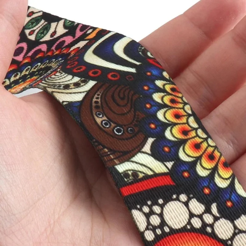 2 meters 38mm floral printed clothing piece waist elastic webbing DIY clothing ribbon bag shoulder strap sewing accessories