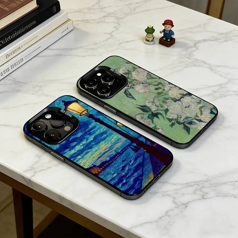 

Vincent Van Gogh Oil Painting Phone Case For iPhone 17,16,15,14,13,12,11 Plus,Pro Max,XS,Colorful Silver Black Cover