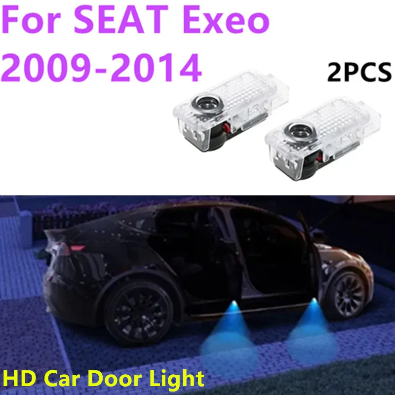 2Pcs Car Door Emblem Led Lamp Projector Welcome Lights Decoration Accessories For Seat Exeo 2009 2010 2011 2012 2013 2014