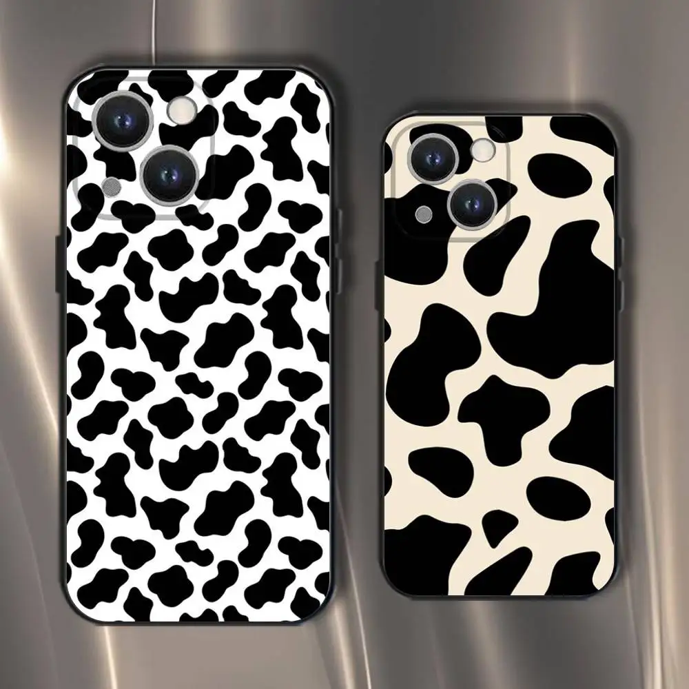 

Black white cow print Phone Case For iPhone 16,15,14,13,12,11,Pro,XS,Max,XR,Plus,E,SE4,Mini Black Soft Cover