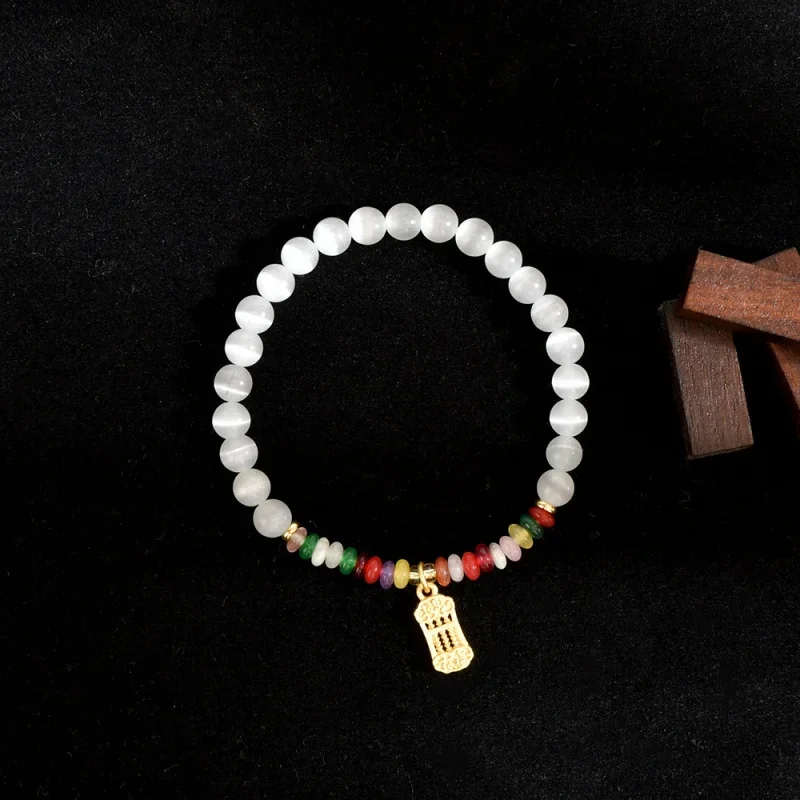 Summer New Style White Opal Abacus Bracelet Female Ins Minority All-Match Fashion Bracelet Bracelet Handmade