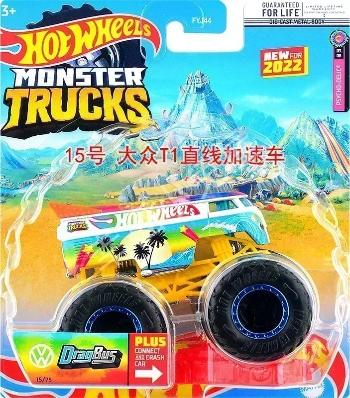 Original Hot Wheels Car Monster Truck Diecast 1/64 Voiture Plus Crushable Car Shark Wreak Kid Boy Toy for Children Birthday Gift