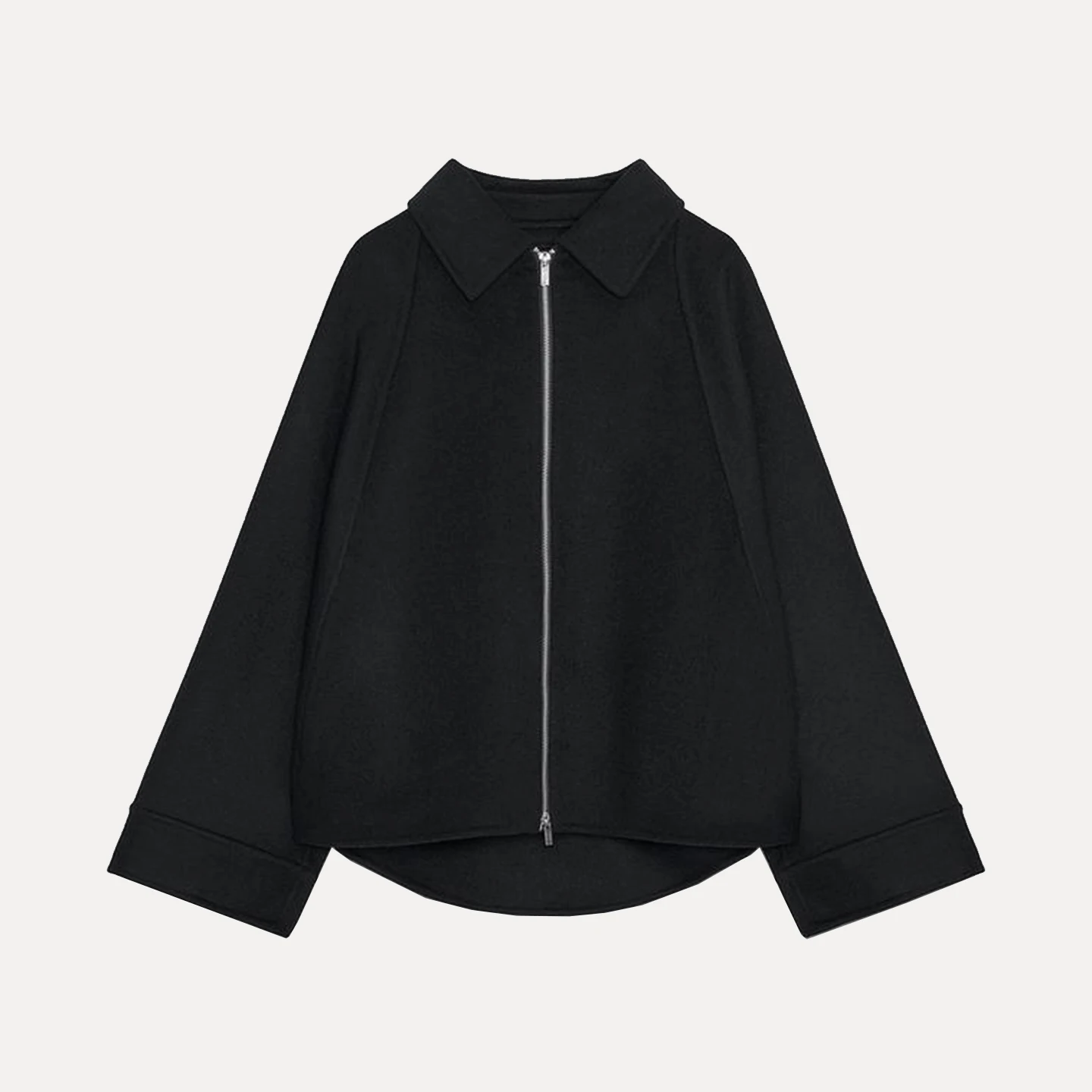 Stylowy, swobodny, długi płaszcz damski z zamkiem błyskawicznym, wykonany z mieszanych materiałów, nowość na jesień, elegancka odzież wierzchnia dla kobiet.