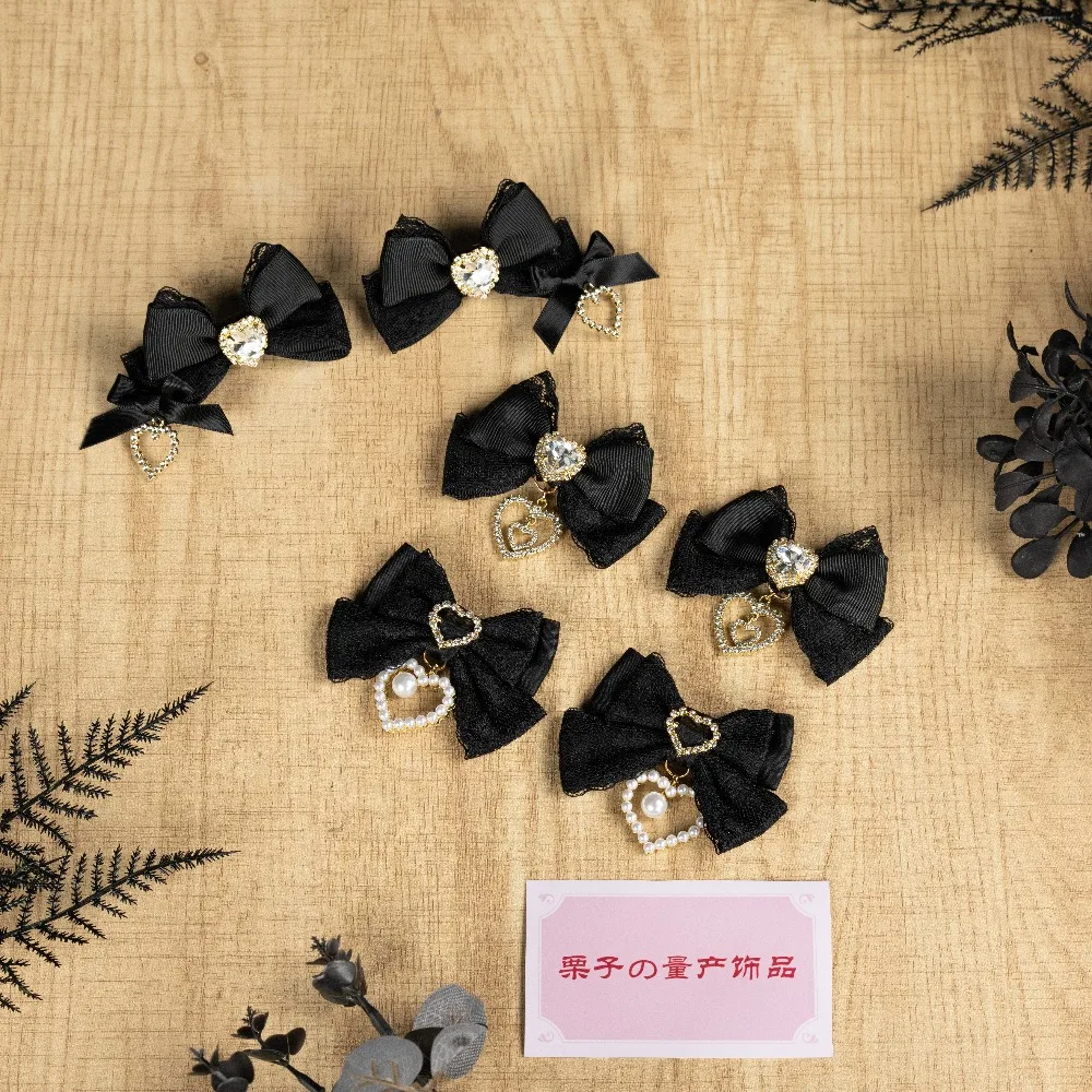 

Versatile Hair Clips Lo Headgear Cute Hair Pins and Clips Love Lace Mini Bow Hairpin Pair Clip