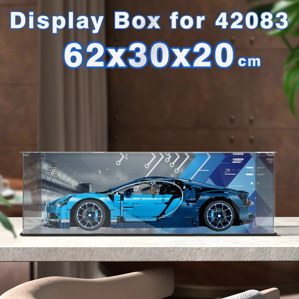 

Acrylic Display Box for Lego 42083 Display Case for Bugatti Building block Dustproof Clear Model car storage box 62x30x20cm